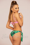 Costum de Baie din Trei Piese Roz Cod : 8966 (017)