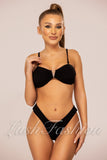 Costum de Baie din Doua Piese Negru din Raiat Cod : 22763 (027)