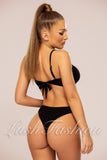 Costum de Baie din Doua Piese Negru din Raiat Cod : 22763 (027)