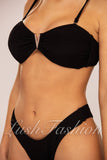 Costum de Baie din Doua Piese Negru din Raiat Cod : 22763 (027)