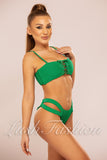 Costum de Baie din Doua Piese Verde din Raiat Cod : 8802 (028)