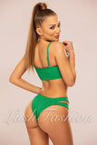 Costum de Baie din Doua Piese Verde din Raiat Cod : 8802 (028)