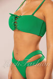 Costum de Baie din Doua Piese Verde din Raiat Cod : 8802 (028)