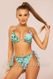 Costum de Baie din Doua Piese Turcoaz Cod : H16 (06)
