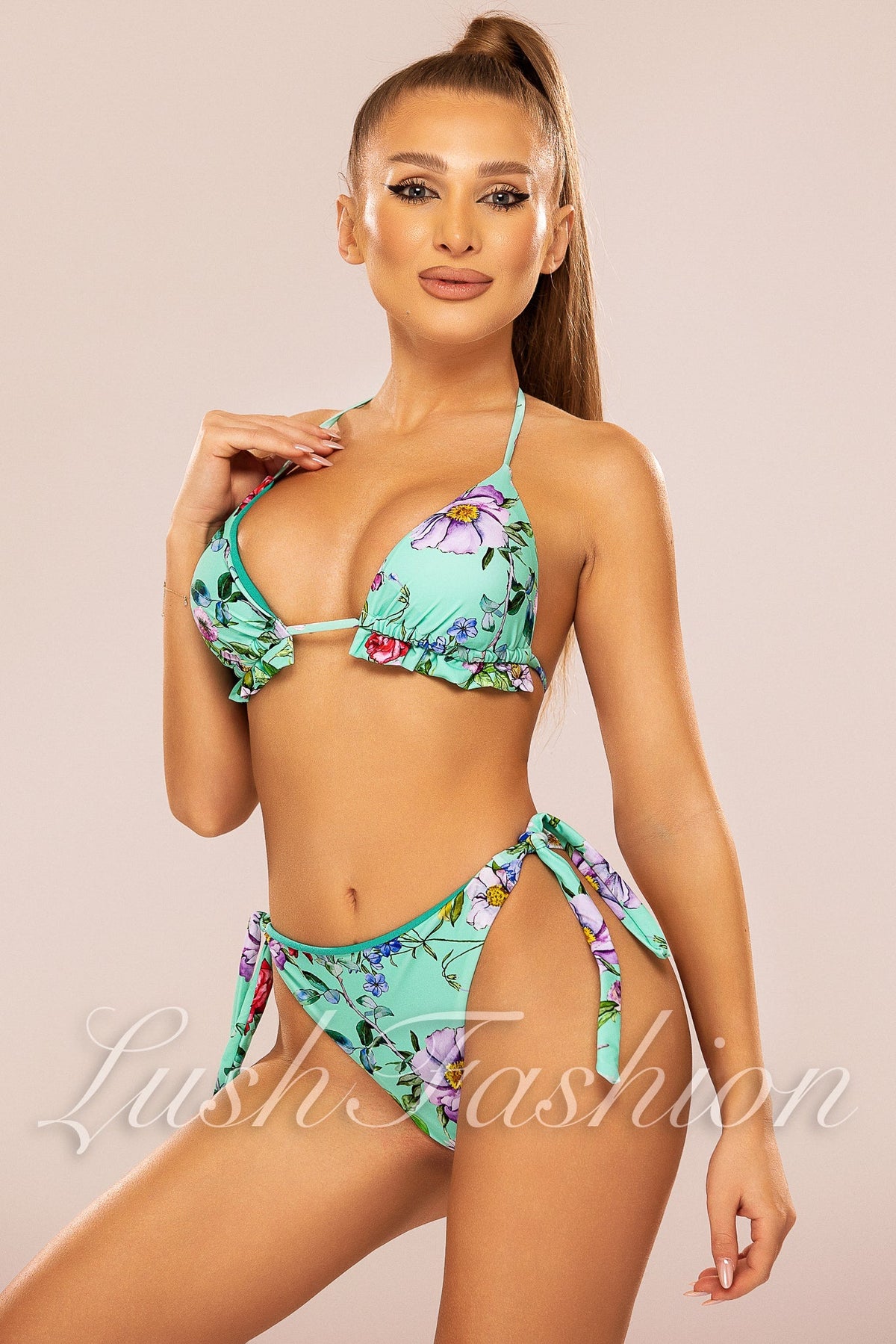 Costum de Baie din Doua Piese Turcoaz Cod : H16 (06)