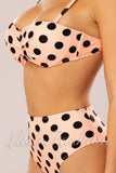 Costum de Baie din Trei  Piese Somon cu Buline Cod : F60 (04)