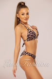 Costum de Baie din Doua Piese Negru cu Print Cod : 21780 (013)