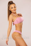 Costum de Baie din Doua Piese Roz Pudra Cod : 21747-1 (02)