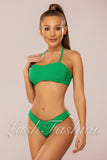 Costum de Baie din Doua Piese Verde Cod : 21747-1 (02)