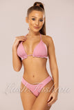 Costum de Baie din Doua Piese Roz Pudra Cod : 21745-1 (011)