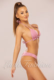 Costum de Baie din Doua Piese Roz Pudra Cod : 21745-1 (011)