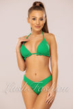 Costum de Baie din Doua Piese Verde Cod : 21745-1 (011)