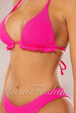 Costum de Baie din Doua Piese Roz Cod : 21745-1 (011)