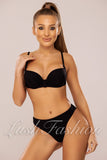 Costum de Baie din Doua Piese Negru din Raiat Cod : 0077 (016)