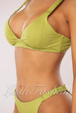 Costum de Baie din Doua Piese Verde Cod : 3128 (012)