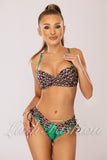 Costum de Baie din Doua Piese Turcoaz cu print Cod : 0095 (013)