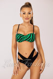 Costum de Baie din Doua Piese Verde Cod : HL21-6 (057)