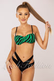 Costum de Baie din Doua Piese Verde Cod : HL21-6 (057)