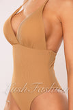 Costum de Baie Intreg din Raiat Crem Cod : Y3085 (051)