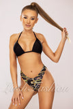 Costum de Baie din Trei Piese Negru cu Print  Cod : SD-1012 (04)