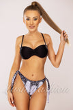 Costum de Baie din Trei Piese Negru cu Print Cod : 0079 (058)