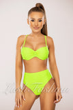 Costum de Baie din Trei Piese Neon cu Print Cod : 0079 (058)