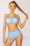 Costum de Baie din Doua Piese Albastru Cod : W7056 (035)
