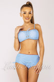 Costum de Baie din Doua Piese Albastru Cod : W7056 (035)