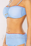 Costum de Baie din Doua Piese Albastru Cod : W7056 (035)