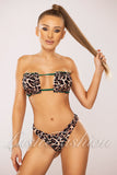 Costum de Baie din Doua Piese Verde cu Print Cod : 22859 (01)