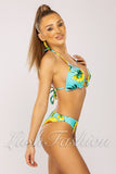 Costum de Baie din Doua Piese Turcoaz Cod : F35 (01)