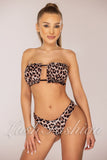 Costum de Baie din Doua Piese Negru cu Print Cod : 22859 (01)