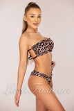 Costum de Baie din Doua Piese Negru cu Print Cod : 22859 (01)