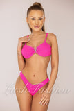 Costum de Baie din Doua Piese Roz din Raiat Cod : 22763 (027)