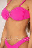 Costum de Baie din Doua Piese Roz din Raiat Cod : 22763 (027)