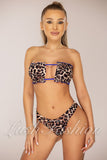 Costum de Baie din Doua Piese Albastru cu Print Cod : 22859 (01)