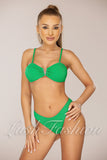 Costum de Baie din Doua Piese Verde din Raiat Cod : 22763 (027)