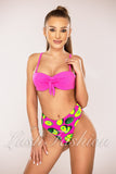 Costum de Baie din Doua Piese Roz Cod : R24-39 (039)