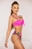 Costum de Baie din Doua Piese Roz Cod : R24-39 (039)
