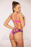 Costum de Baie din Doua Piese Roz Cod : R24-39 (039)