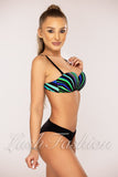 Costum de Baie din Doua Piese Negru cu Verde Cod : 22785 (055)