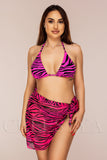 Costum de Baie din Trei Piese Fuchsia Cod : W129-1  (04)