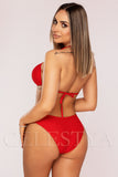 Costum de Baie din Trei Piese Rosu Cod : F228 (051)