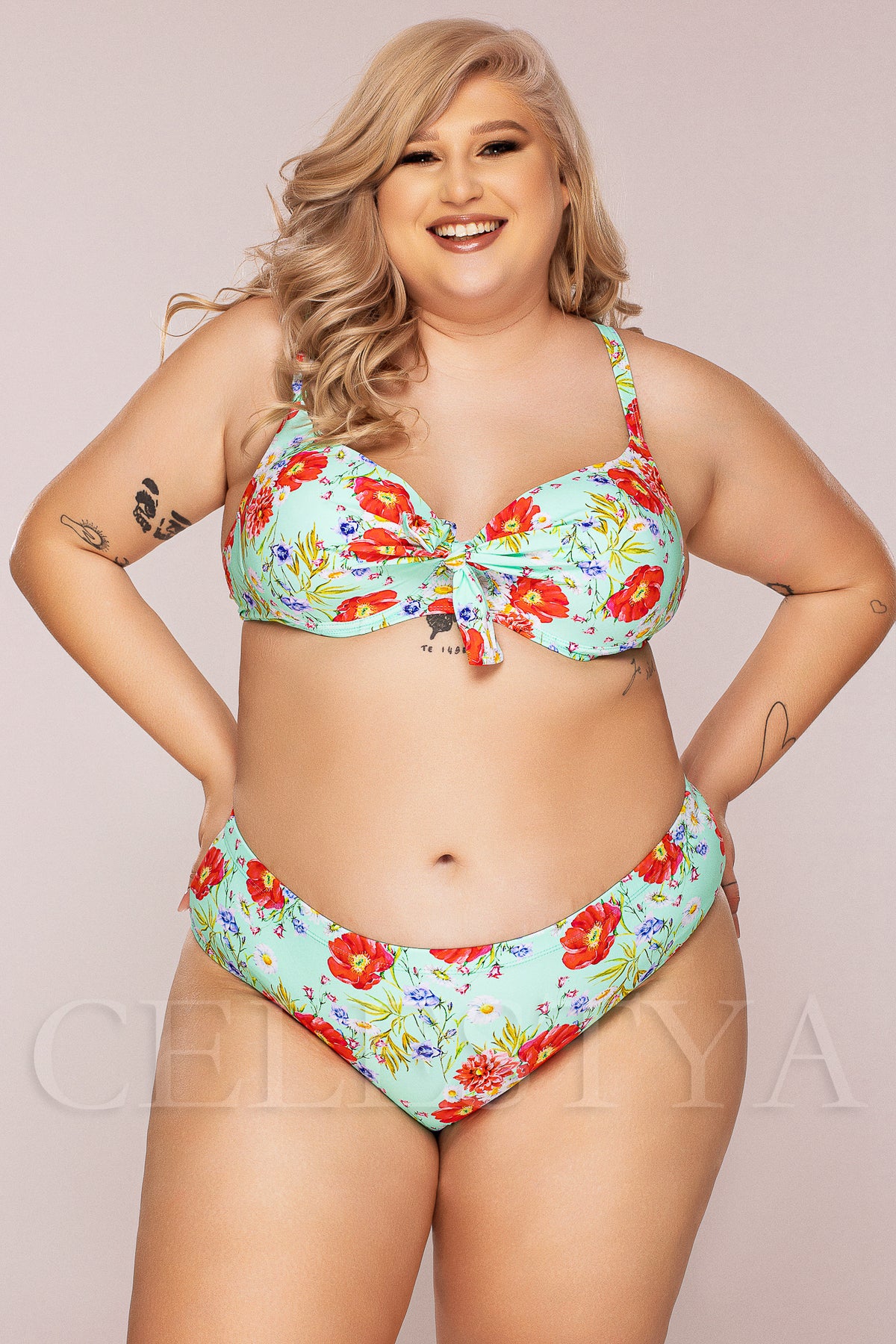 Costum de Baie din Doua Piese Turcoaz Cod : H06 (Z39)