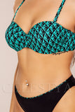 Costum de Baie din Doua Piese Turcoaz Cod : C001 (Z3)