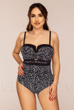 Costum de Baie Intreg Negru cu Print Cod : Y9101 (Z10)