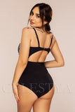 Costum de Baie Intreg Negru cu Print Cod : Y9101 (Z10)