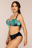 Costum de Baie din Doua Piese Turcoaz Cod : W9111 (Z6)