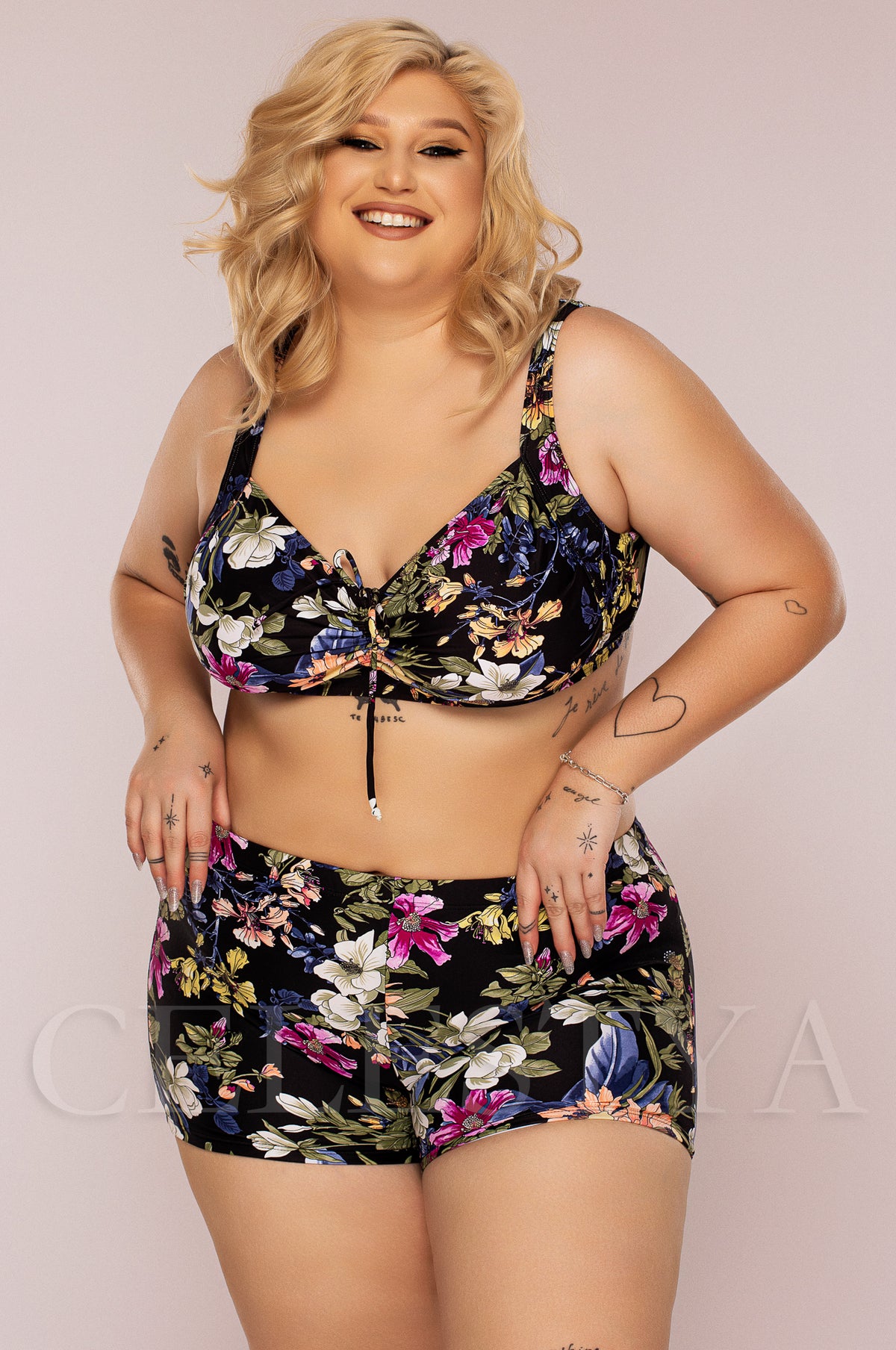 Costum de Baie din Doua Piese Negru Cod : 5006 (057)