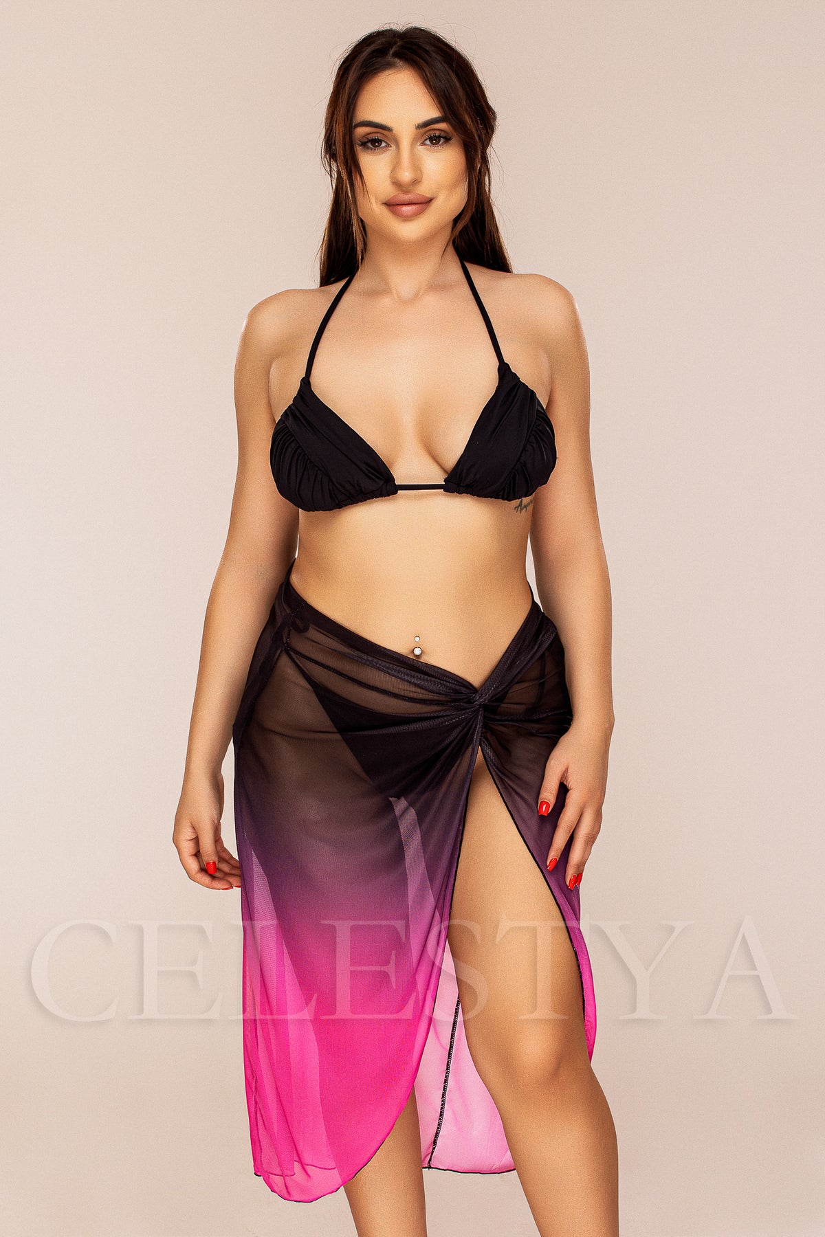 Costum de Baie din Trei Piese Negru Cod : LM058 (Z33)